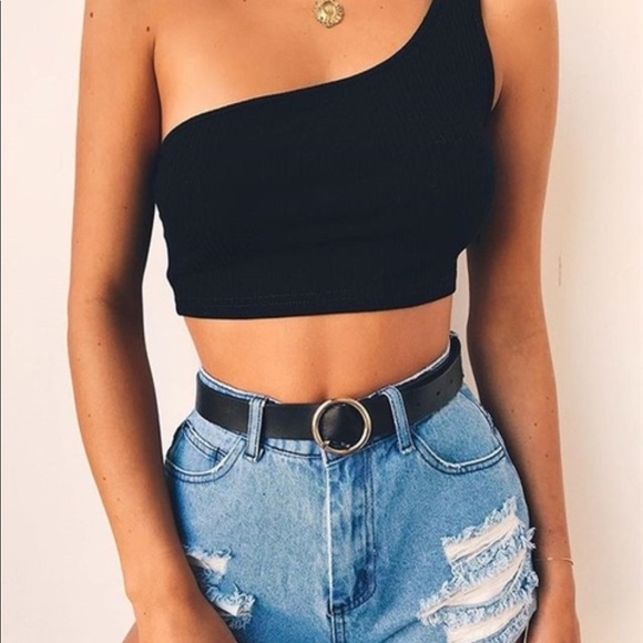 Laguna Girls Tops - ✨“Midnight” Off Shoulder Crop Top✨